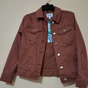MARKET SPRUCE  Denim Jacket Women  Size S color Burnt Orange New
